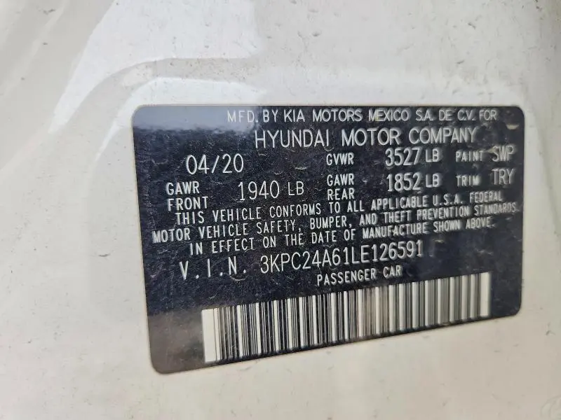 2020 HYUNDAI ACCENT SE  