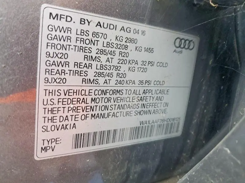 2017 AUDI Q7 PREMIUM PLUS  