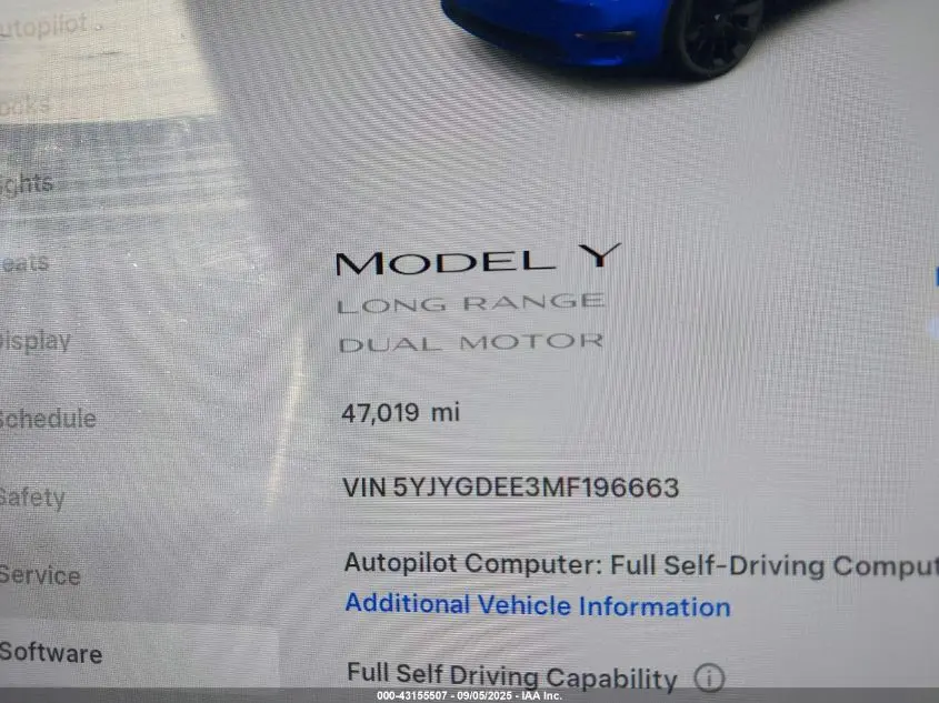2021 TESLA MODEL Y LONG RANGE DUAL MOTOR ALL-WHEEL DRIVE