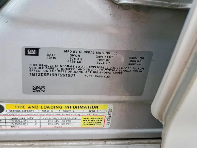 2011 CHEVROLET MALIBU 1LT  