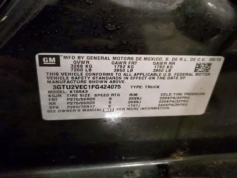 2015 GMC SIERRA K1500 SLT  