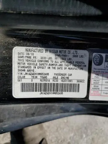 2017 NISSAN 370Z BASE  