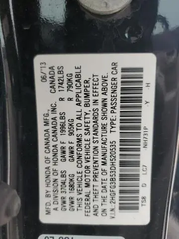 2013 HONDA CIVIC LX  