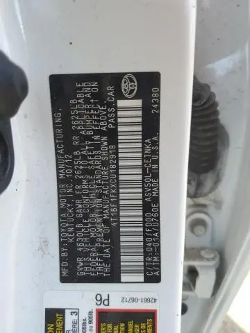 2012 TOYOTA CAMRY BASE  