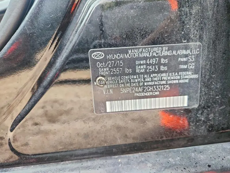 2016 HYUNDAI SONATA SE  