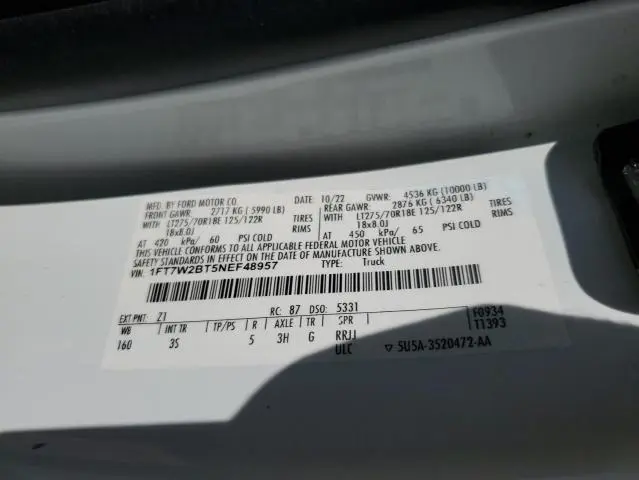 2022 FORD F250 SUPER DUTY  