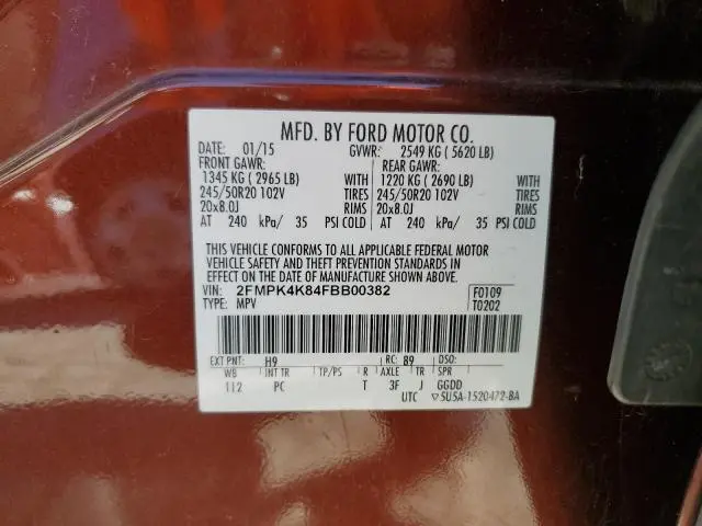 2015 FORD EDGE TITANIUM  