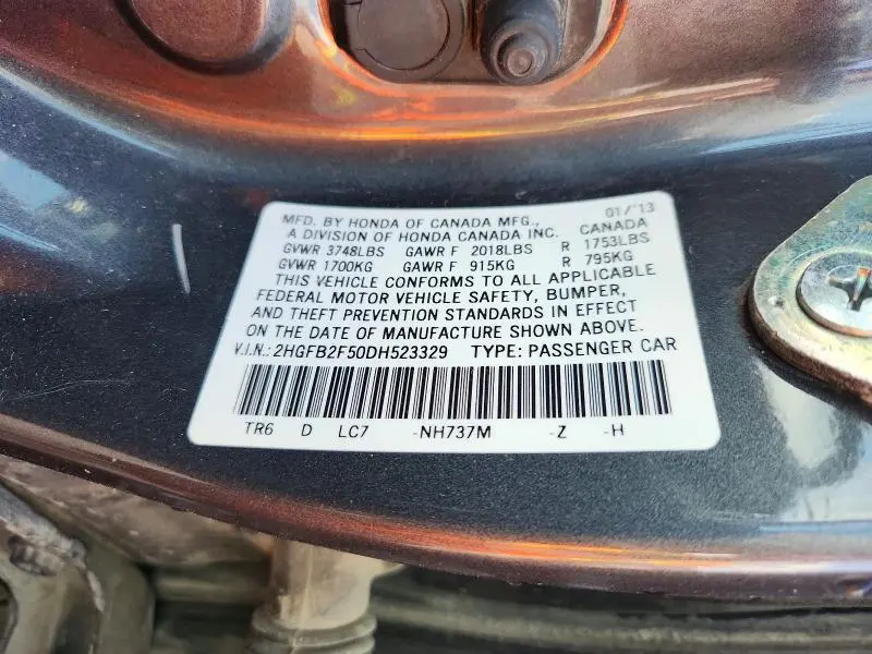 2013 HONDA CIVIC LX  