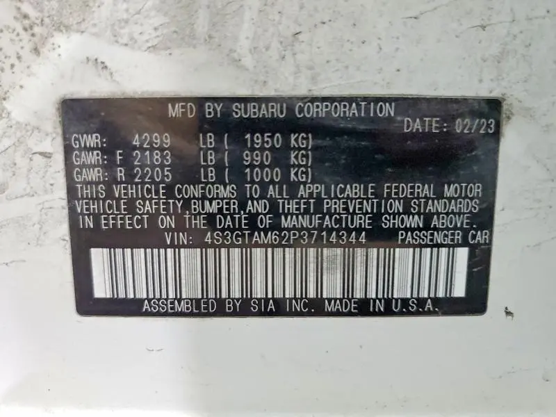 2023 SUBARU IMPREZA SPORT  