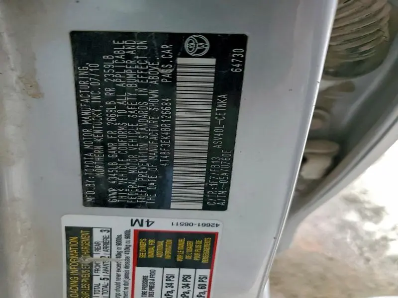 2011 TOYOTA CAMRY BASE  