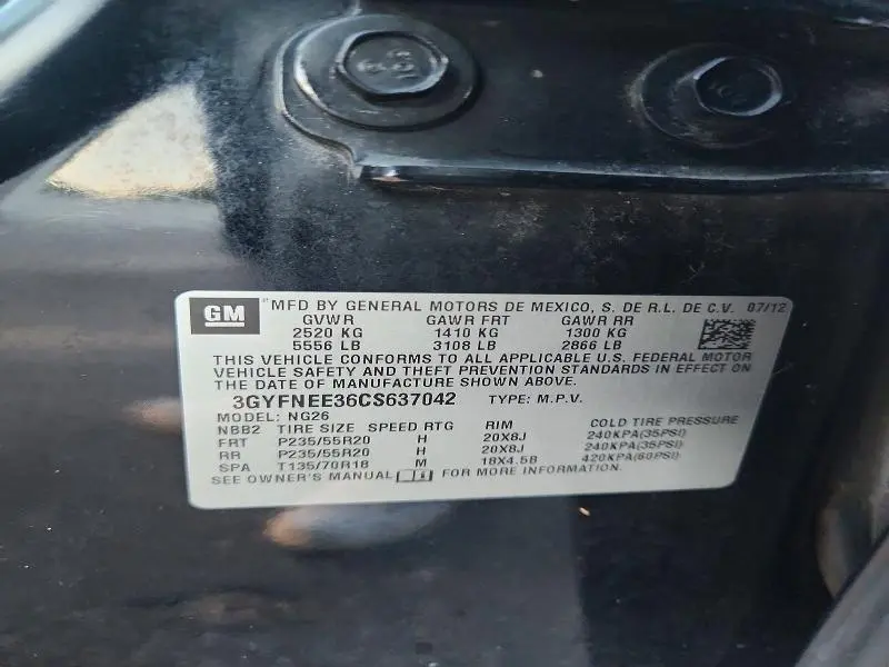2012 CADILLAC SRX PERFORMANCE COLLECTION  