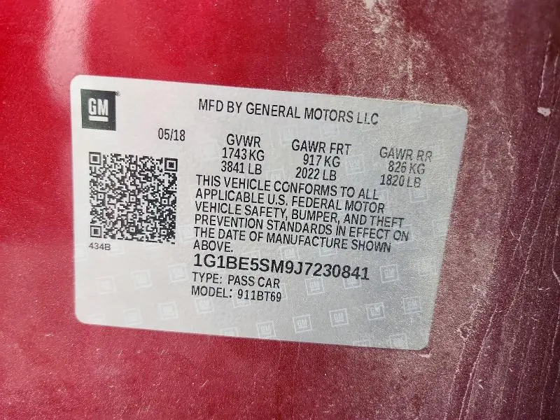 2018 CHEVROLET CRUZE 1LT  
