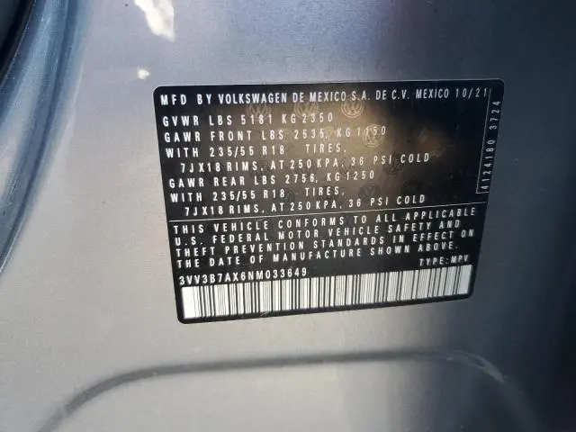 2022 VOLKSWAGEN TIGUAN SE  