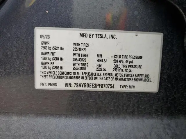 2023 TESLA MODEL Y   