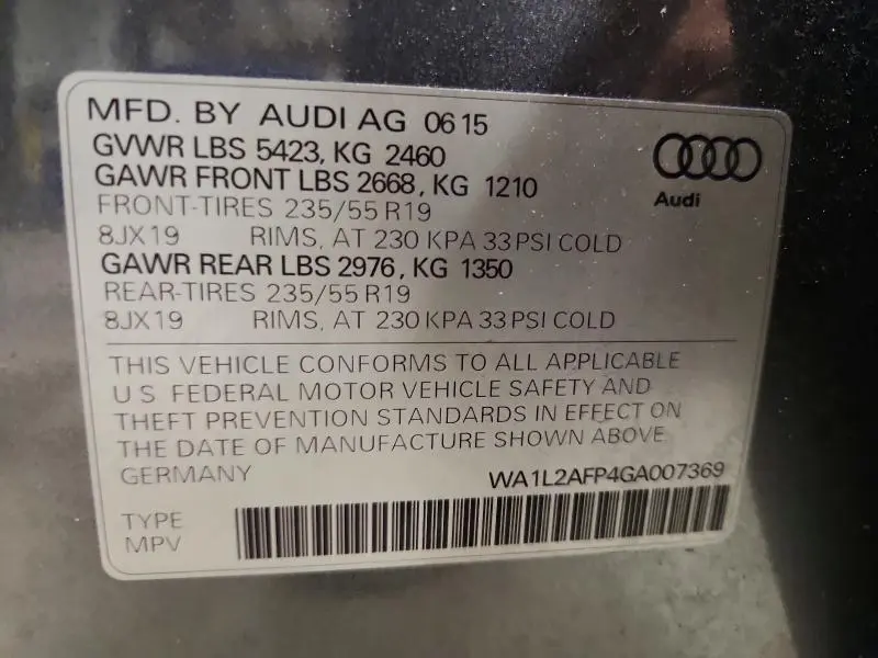 2016 AUDI Q5 PREMIUM PLUS  