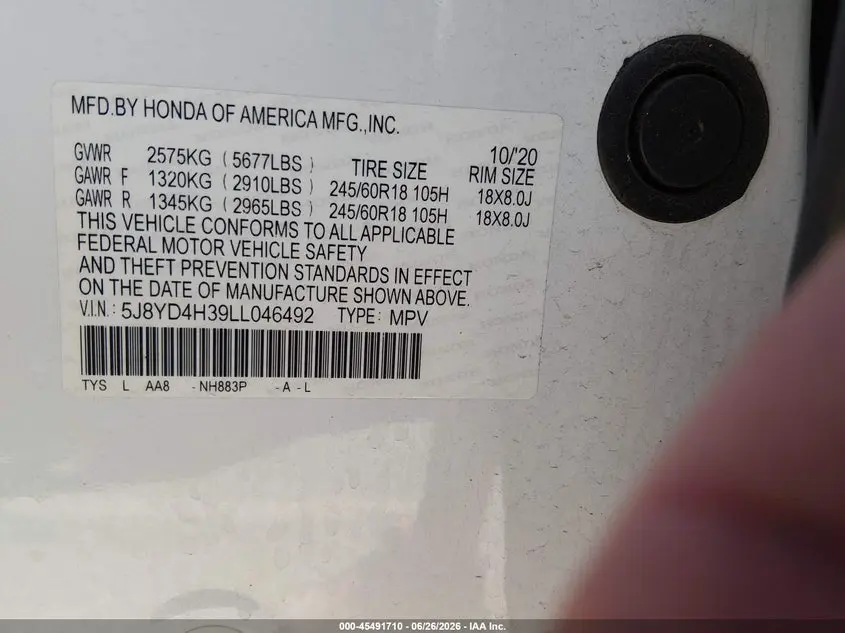 2020 ACURA MDX STANDARD