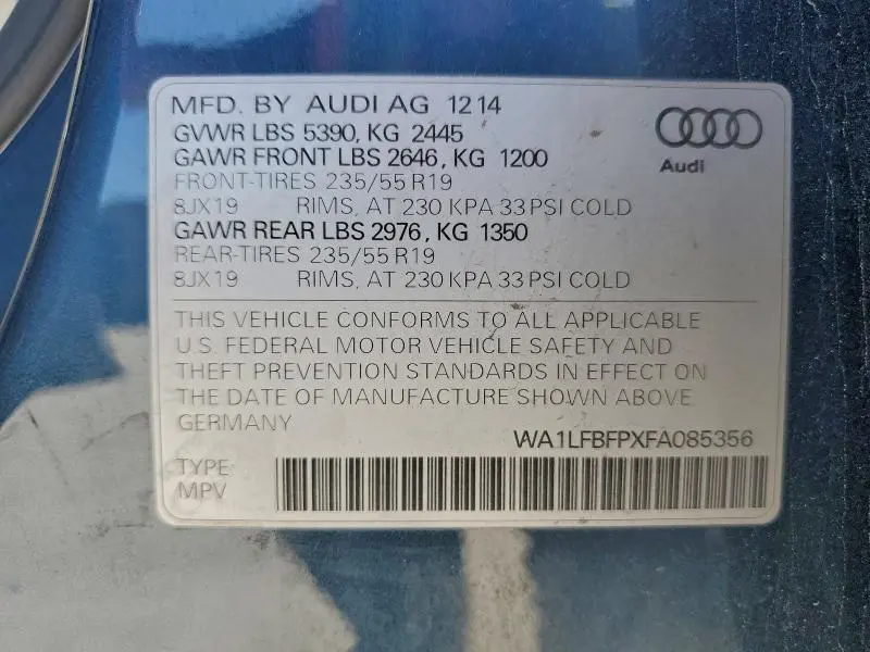 2015 AUDI Q5 PREMIUM PLUS  