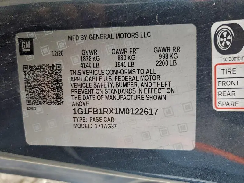 2021 CHEVROLET CAMARO LT   