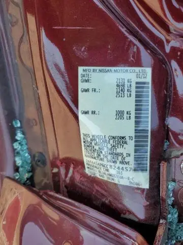 2012 NISSAN MAXIMA S  