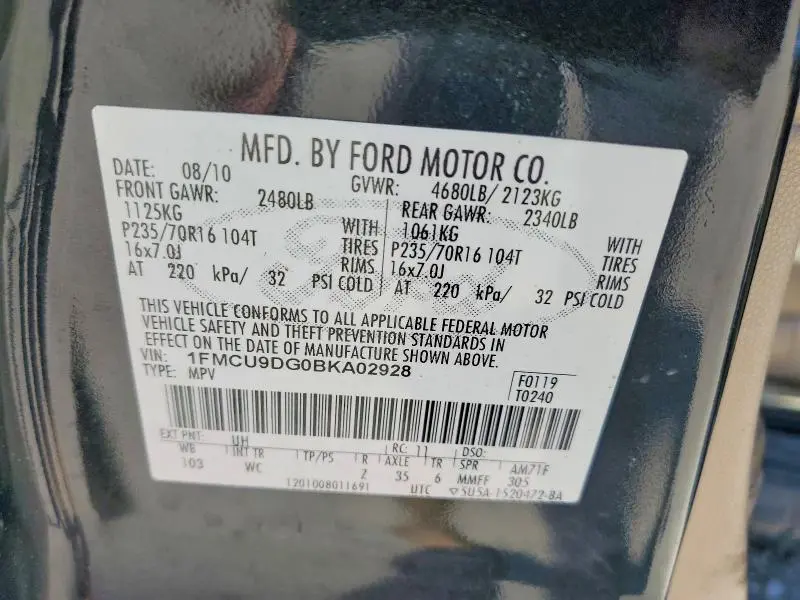 2011 FORD ESCAPE XLT  