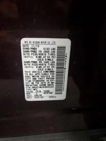 2014 NISSAN MURANO S