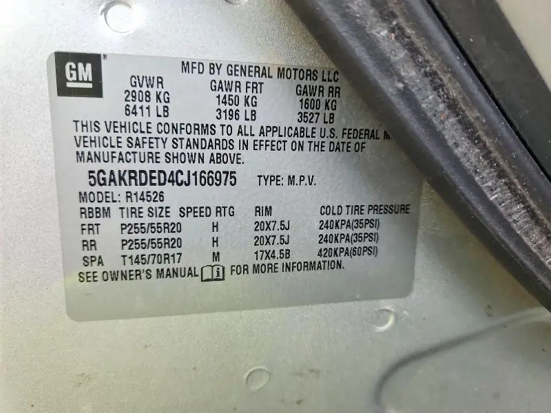2012 BUICK ENCLAVE   