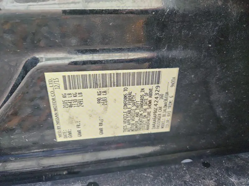 2016 NISSAN MAXIMA 3.5S  