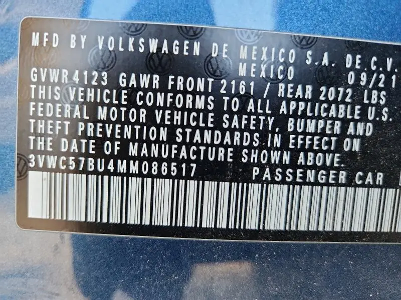 2021 VOLKSWAGEN JETTA S  