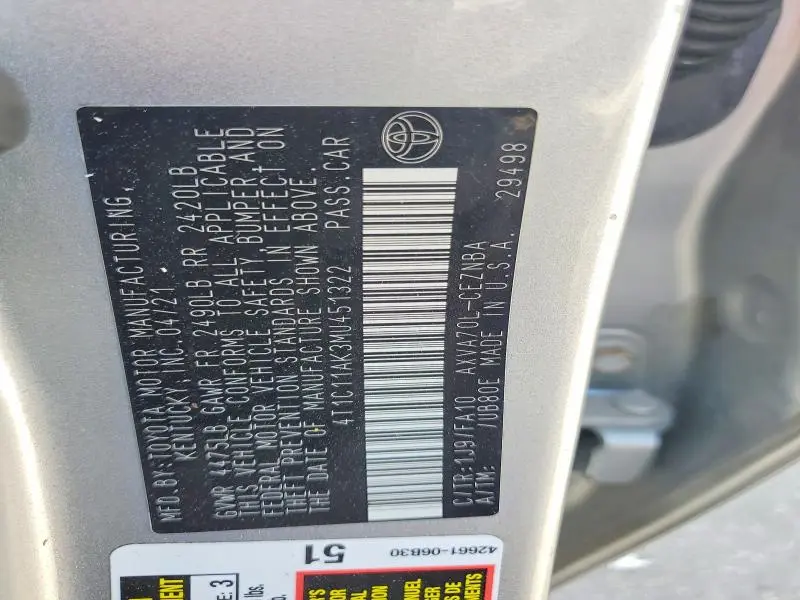 2021 TOYOTA CAMRY LE  