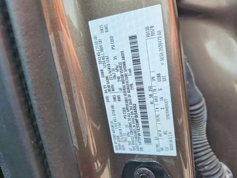 2021 FORD F150 SUPERCREW  