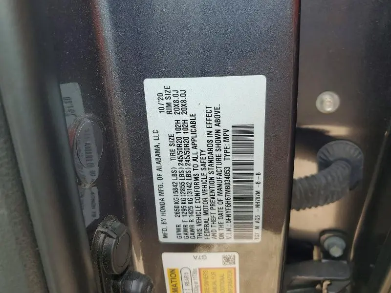 2021 HONDA PILOT TOURING  