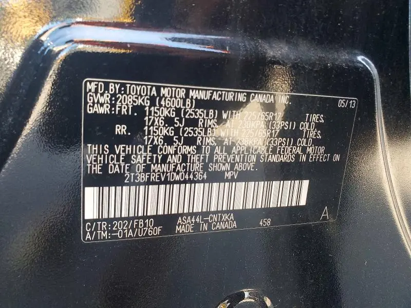 2013 TOYOTA RAV4 LE  