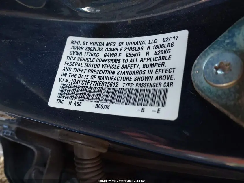 2017 HONDA CIVIC EX-L