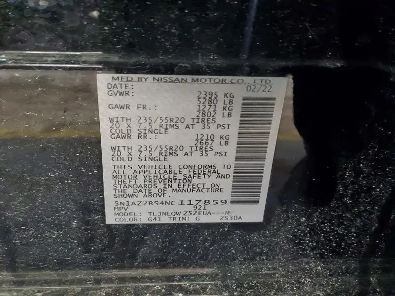 2022 NISSAN MURANO SV  