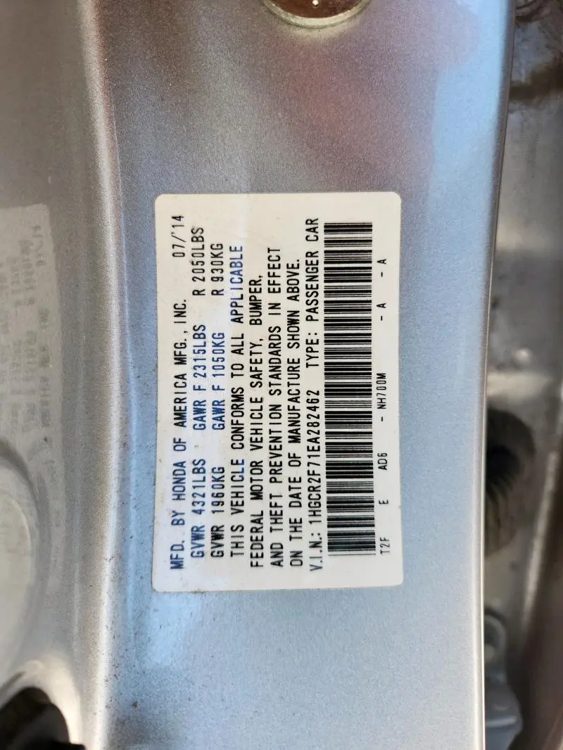 2014 HONDA ACCORD EX  