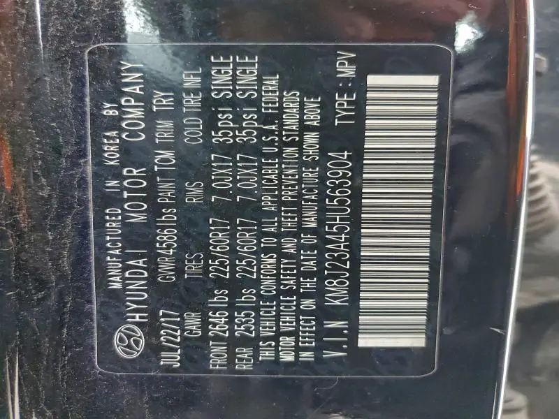 2017 HYUNDAI TUCSON SE  