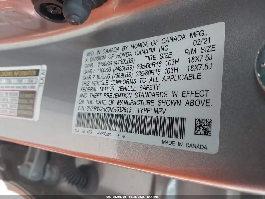 2021 HONDA CR-V AWD EX-L