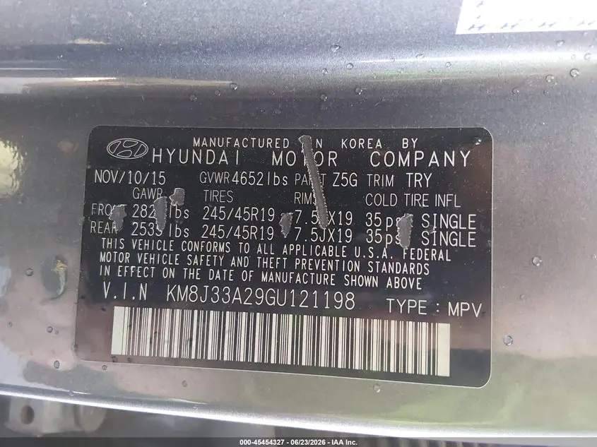 2016 HYUNDAI TUCSON LIMITED