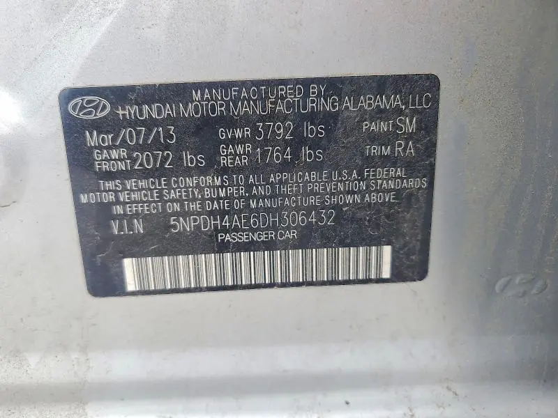 2013 HYUNDAI ELANTRA GLS  