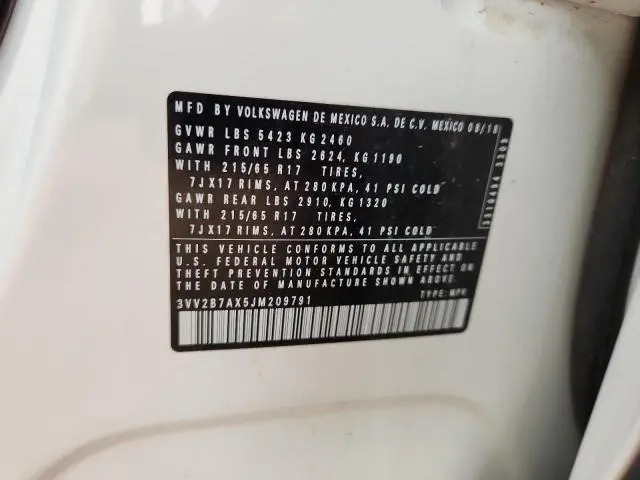 2018 VOLKSWAGEN TIGUAN SE  