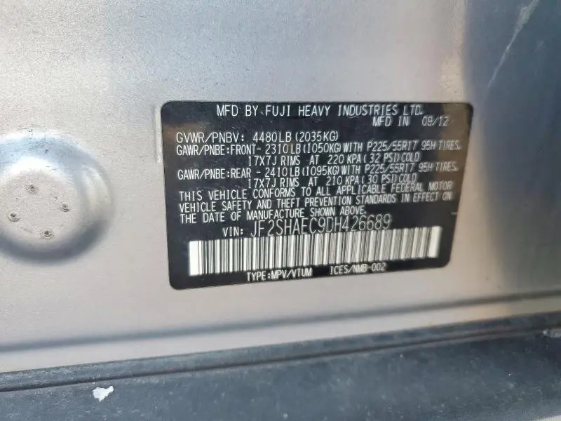 2013 SUBARU FORESTER LIMITED  