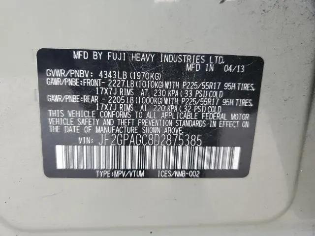 2013 SUBARU XV CROSSTREK 2.0 LIMITED  