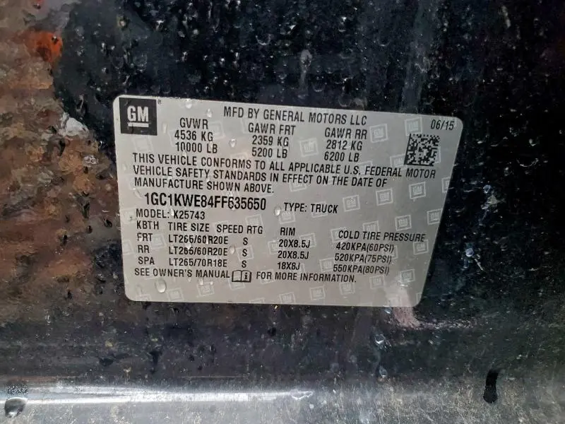 2015 CHEVROLET SILVERADO K2500 HEAVY DUTY LTZ  