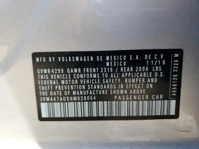 2017 VOLKSWAGEN GTI S/SE