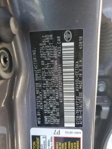 2015 TOYOTA CAMRY LE  