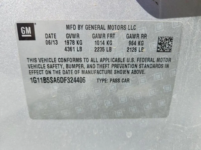 2013 CHEVROLET MALIBU LS  