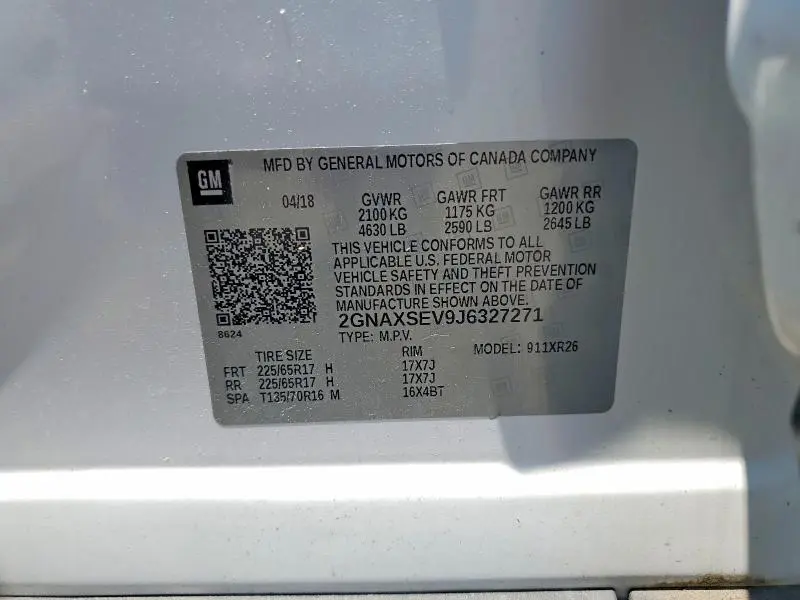 2018 CHEVROLET EQUINOX LT  