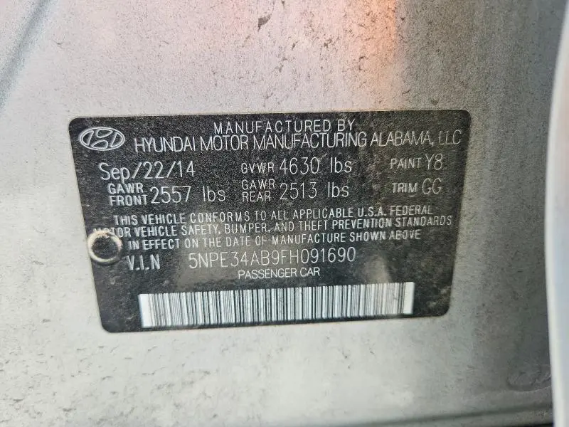 2015 HYUNDAI SONATA SPORT 2.0T  