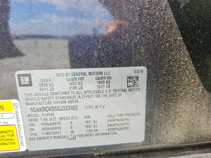 2016 BUICK ENCLAVE   