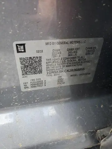 2018 CHEVROLET TAHOE K1500 LT  
